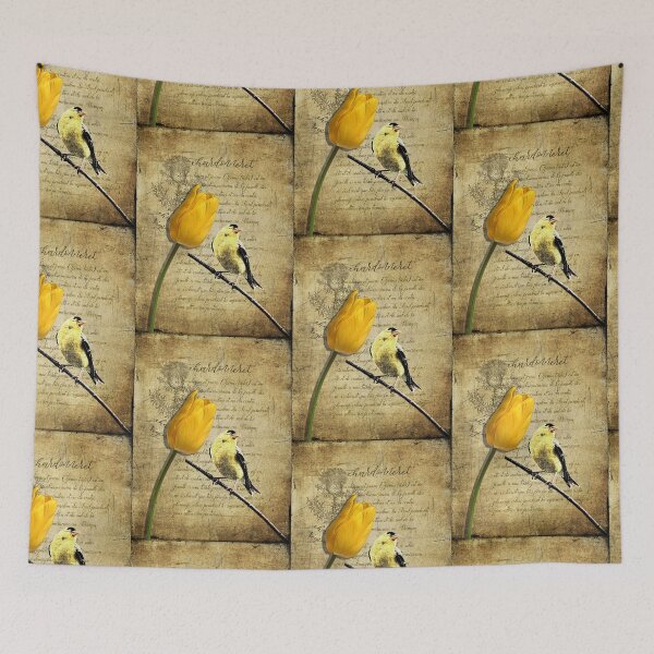 Item preview, Rustic Goldfinch Journal type Tulip Modern Country Modern Cottage Chic Art A257 designed and sold by byNicol.