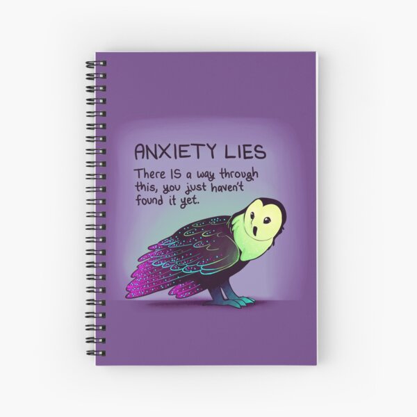 Item preview, "ANXIETY LIES" Sparkle Neon Owl designed and sold by thelatestkate.