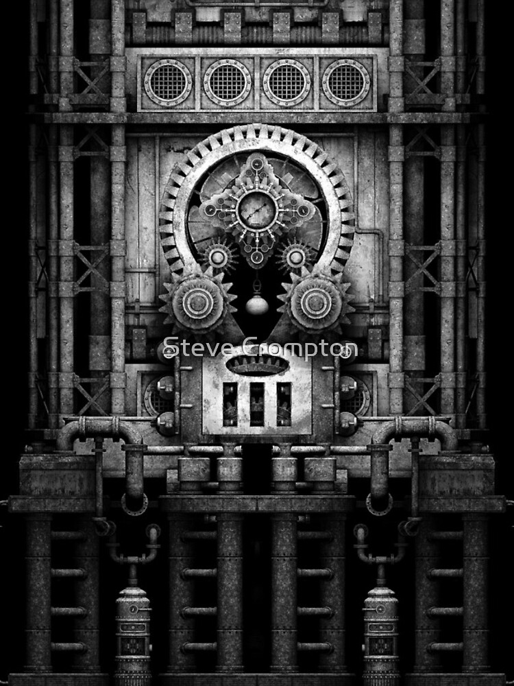 Infernal Steampunk Vintage Machine #3 Monochrome by SC001