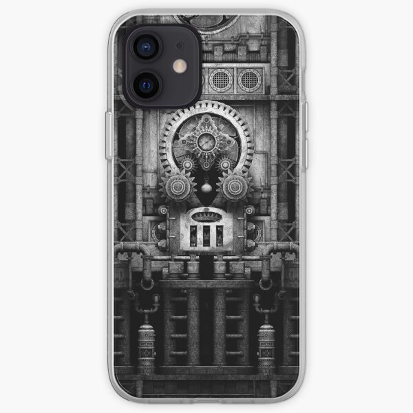 Infernal Steampunk Vintage Machine #3 Monochrome iPhone Soft Case