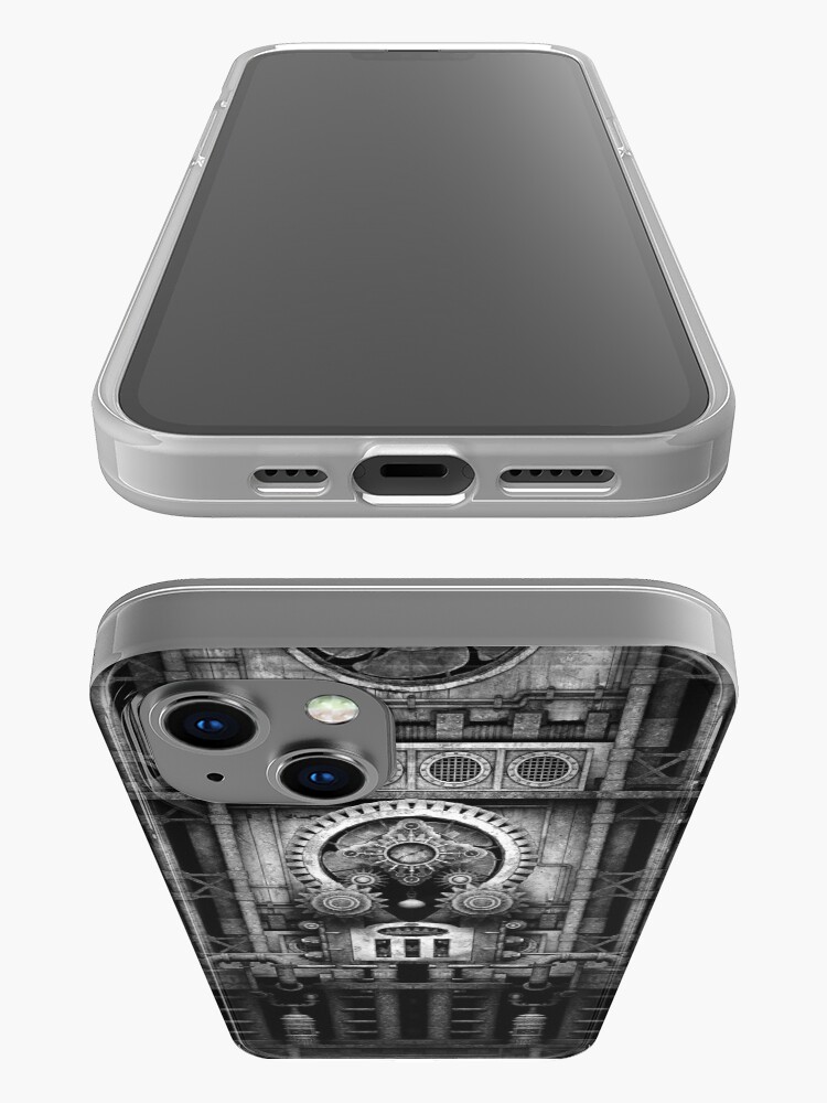 Alternate view of Infernal Steampunk Vintage Machine #3 Monochrome iPhone Case