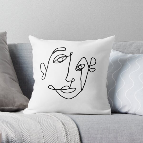 “Abstract Face” Throw Pillow by sadiemoster | Redbubble