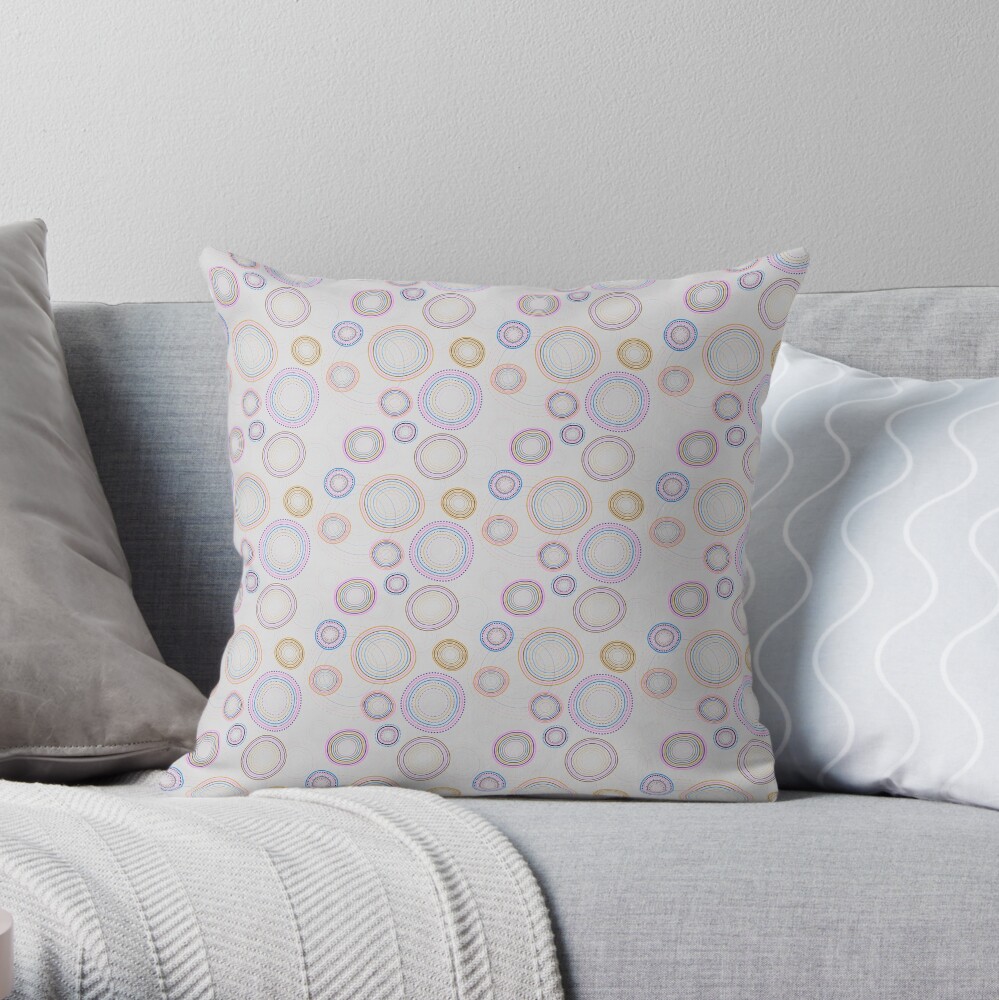 Modern shapes,decorative circles Throw Pillow