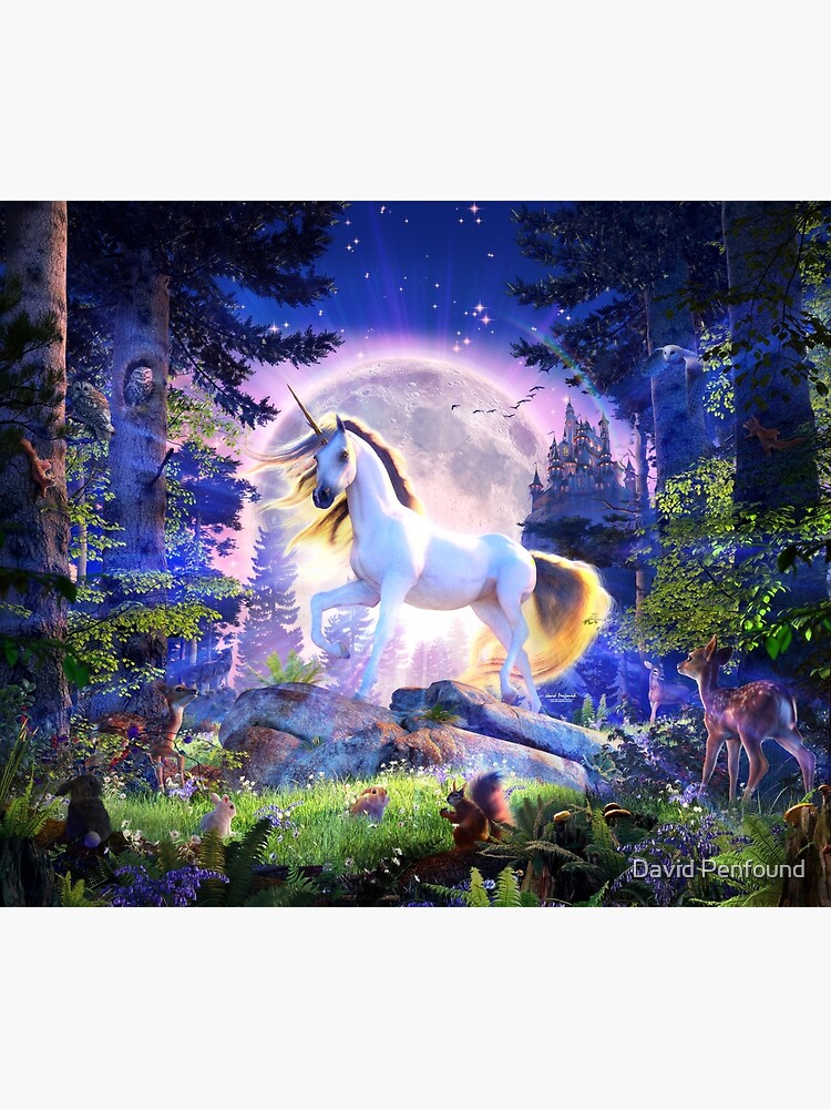 Discover Moonlight Unicorn Tapestry