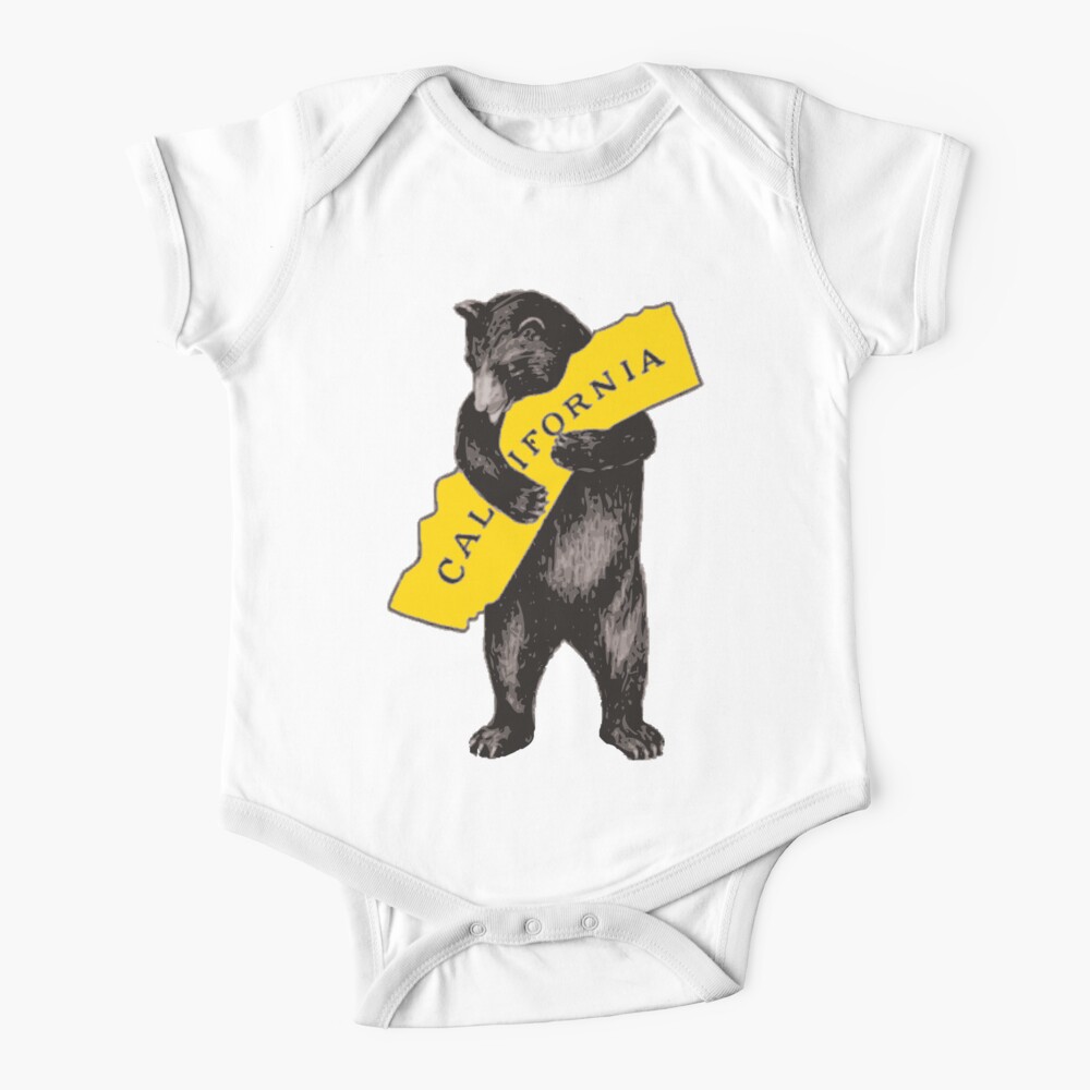 Vintage California Bear Hug Illustration Baby One-Piece