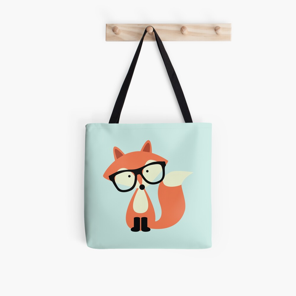 Cute Hipster Red Fox Tote Bag