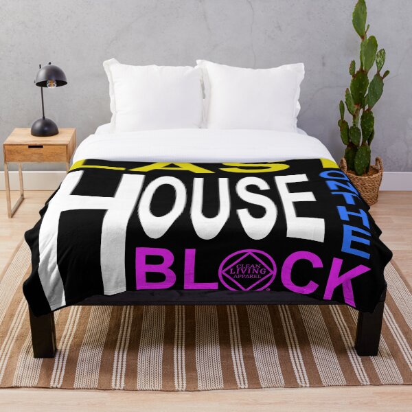 Last House On The Block Narcotics Anonymous 12 step recovery Throw Blanket
