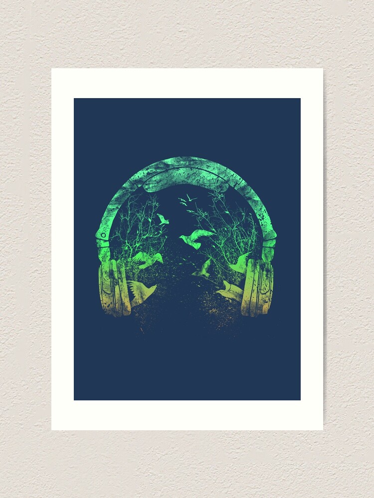 Alternate view of headphone nature Art Print