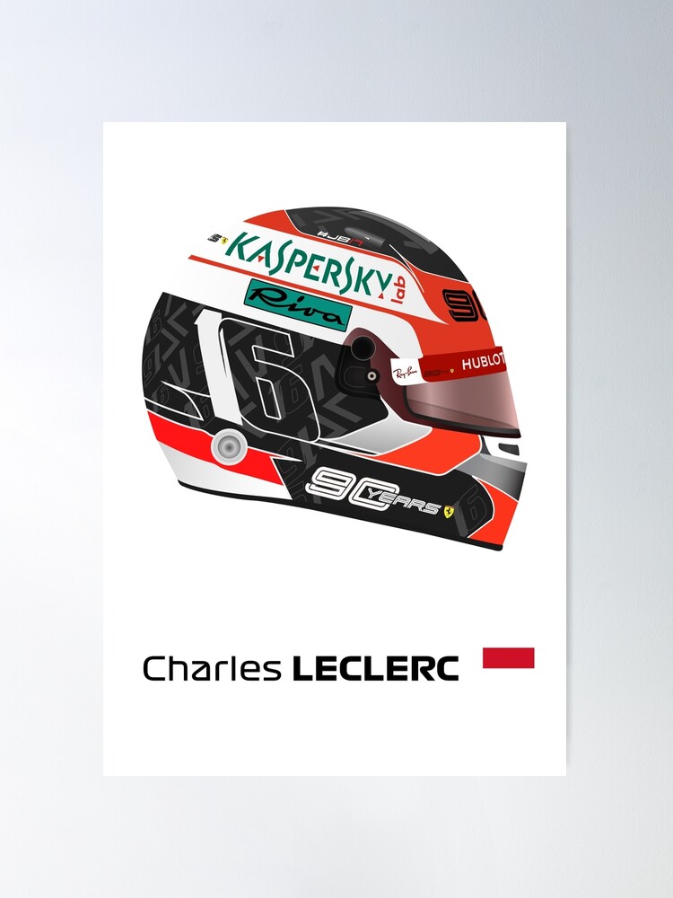 Poster for Sale avec l uvre Casque Charles Leclerc 2019 3