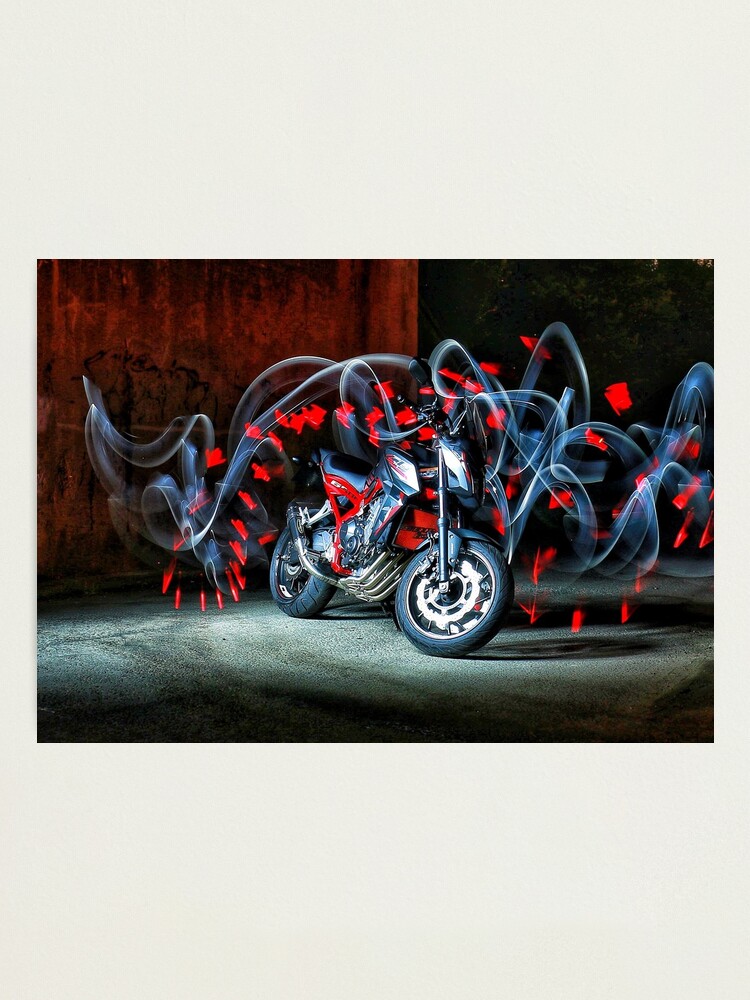 Alternate view of Light trails Bike Photographic Print