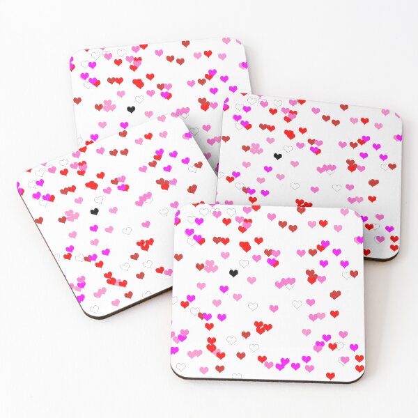 Item preview, Scattered Hearts in Pink with Black Heart designed and sold by Darcy777.