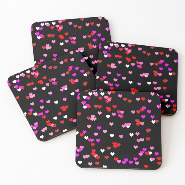 Item preview, Scattered Hearts in Pink Showing Black Background Option designed and sold by Darcy777.