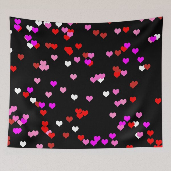 Item preview, Scattered Hearts in Pink Showing Black Background Option designed and sold by Darcy777.