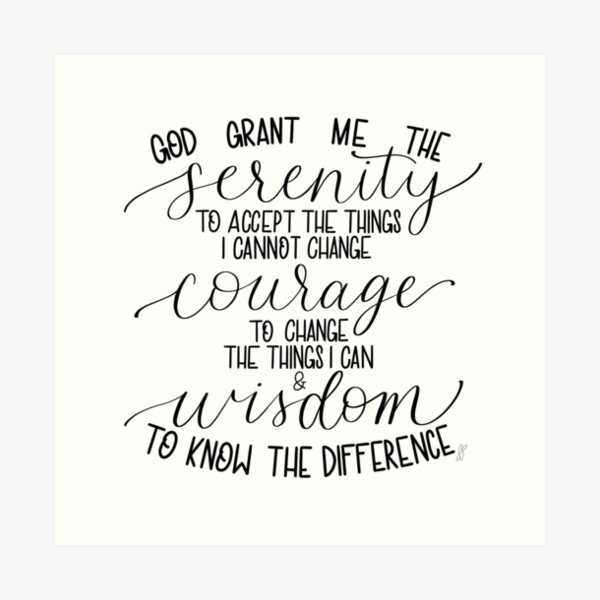 serenity prayer art print by bellaloudesigns redbubble