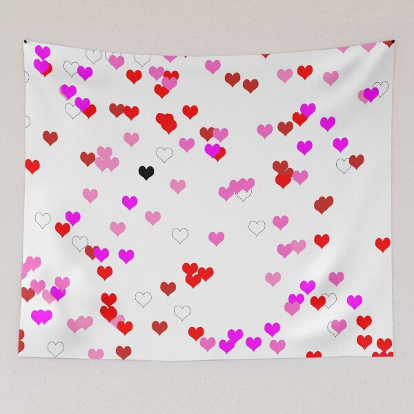 Item preview, Scattered Hearts in Pink with Black Heart designed and sold by Darcy777.