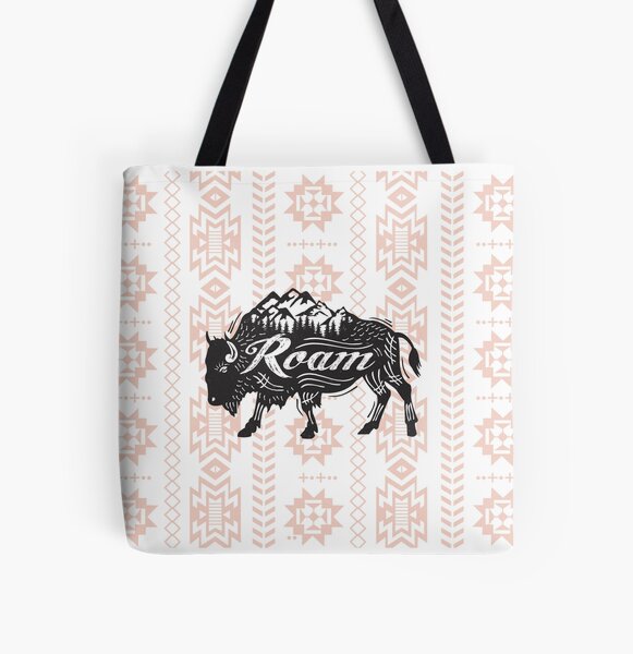 Item preview, Roam Buffalo, Southwest Salmon Color Background designed and sold by MyMaxDesign.