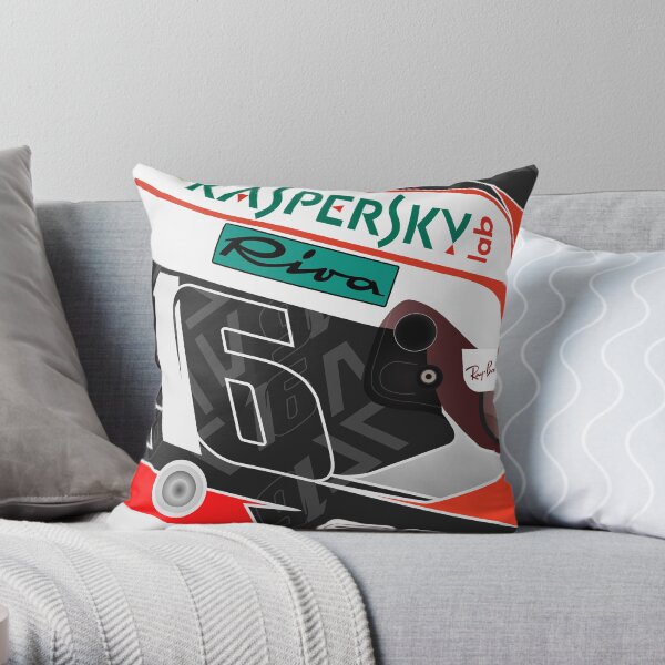 Charles Leclerc's Helmet 2019 - 90YEARS (2) Throw Pillow