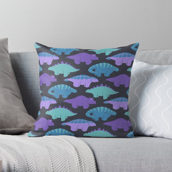 Mosaïque de dinos 1 - version bleue Coussin