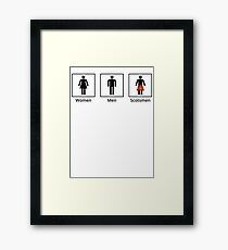 Women, Men, Scotsmen Humorous Toilet Signs Framed Print