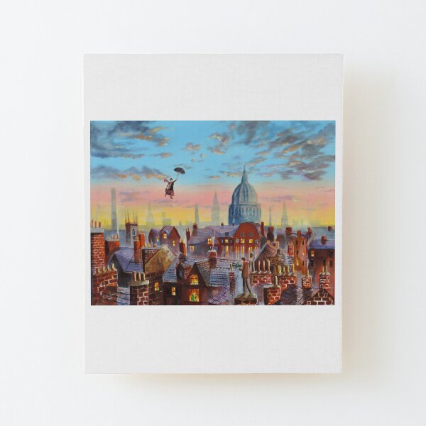 Mary Poppins & Bert II Wood Mounted Print