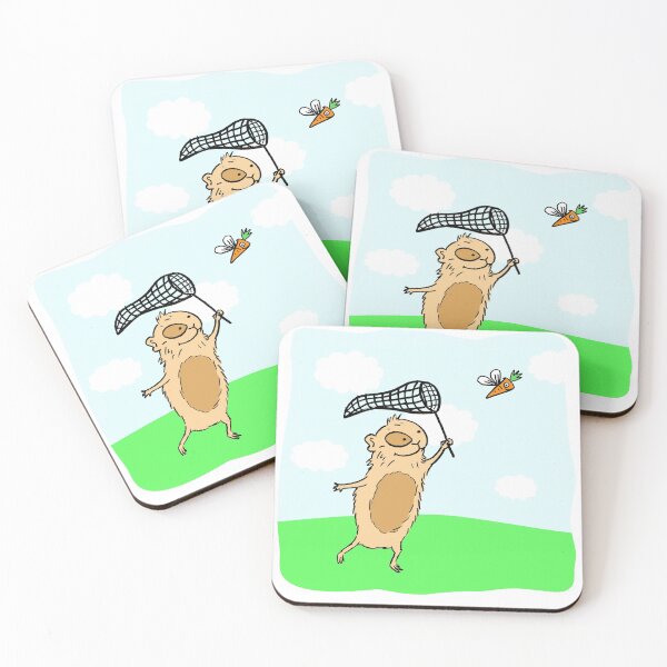 Item preview, Guinea pig chasing flying carrot designed and sold by mondesign26.