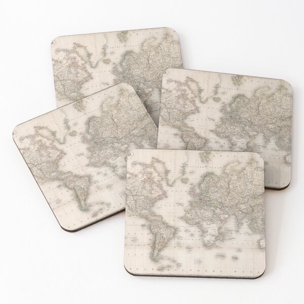 Item preview, Antique World Map Circa 1837 designed and sold by Designs by Kool Kat.