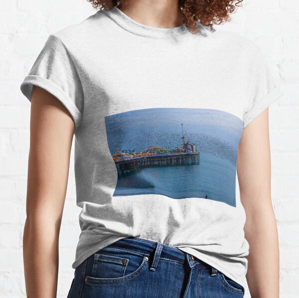 The starling murmuration, Brighton Seafront, England Classic T-Shirt