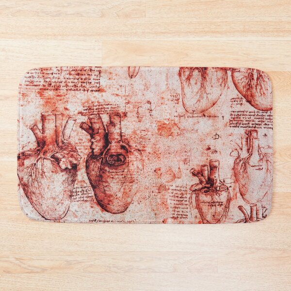 Item preview, Heart And Its Blood Vessels, Leonardo Da Vinci Anatomy Drawings Red Parchment designed and sold by BulganLumini.