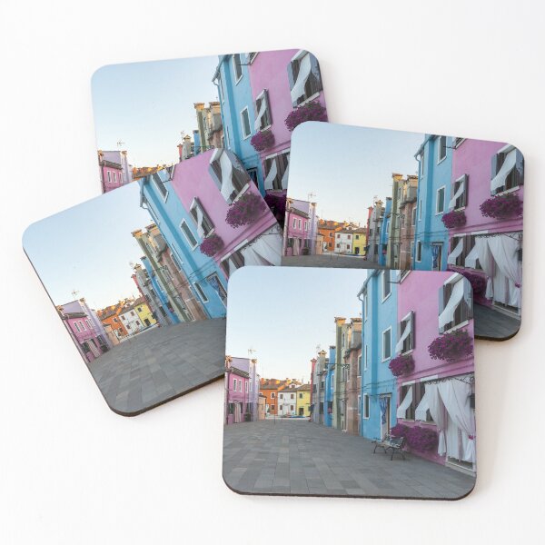 Item preview, Jewel-toned Island - Flower Piazza on Isola di Burano Venice Italy designed and sold by Georgia Mizuleva.