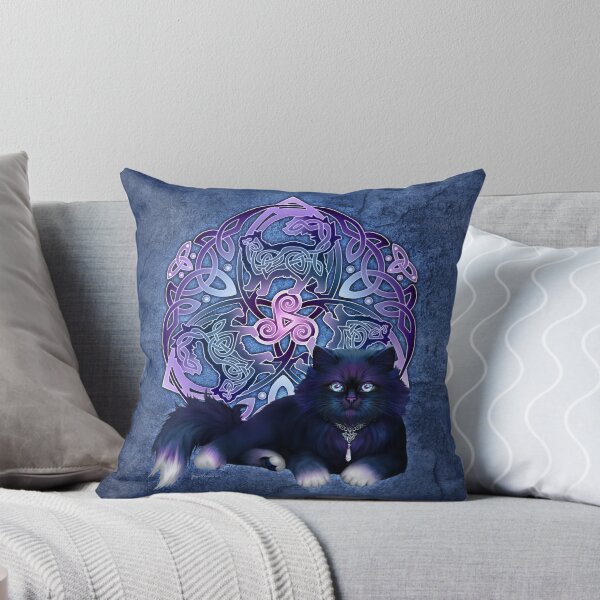 Item preview, Celtic Fluffy Black Cat designed and sold by Brigid Ashwood.