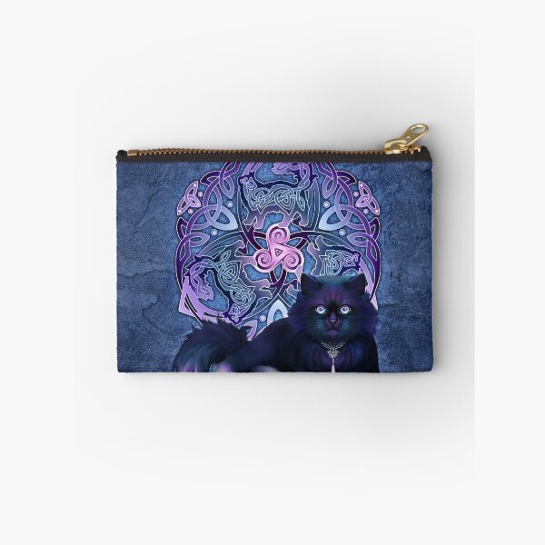 Item preview, Celtic Fluffy Black Cat designed and sold by Brigid Ashwood.