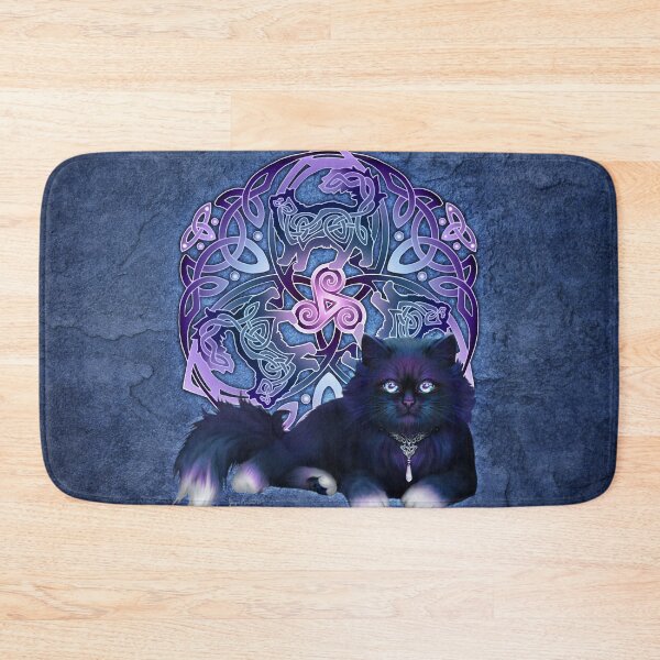 Item preview, Celtic Fluffy Black Cat designed and sold by Brigid Ashwood.