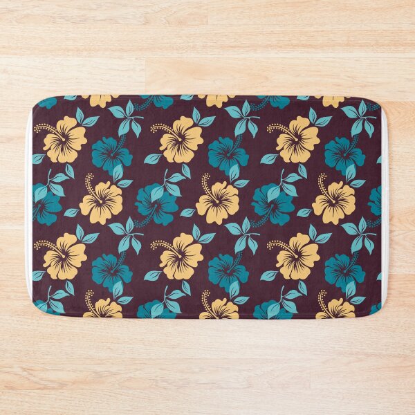 Item preview, Plants pattern / Hawaiian flowers: turquoise and gold designed and sold by oceanys.