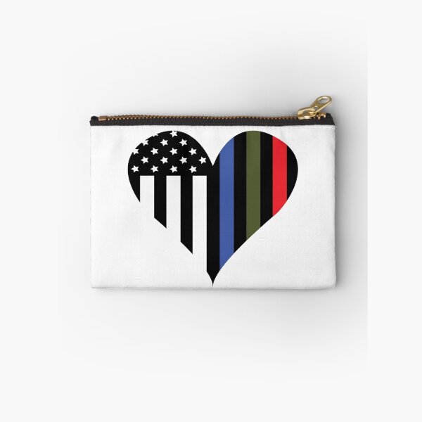 Item preview, Police, Military and Fire Heart Flag  designed and sold by CM-PD.