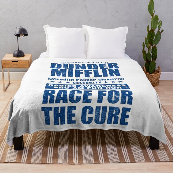Dunder Mifflin Rabies Awareness Race for the Cure Throw Blanket