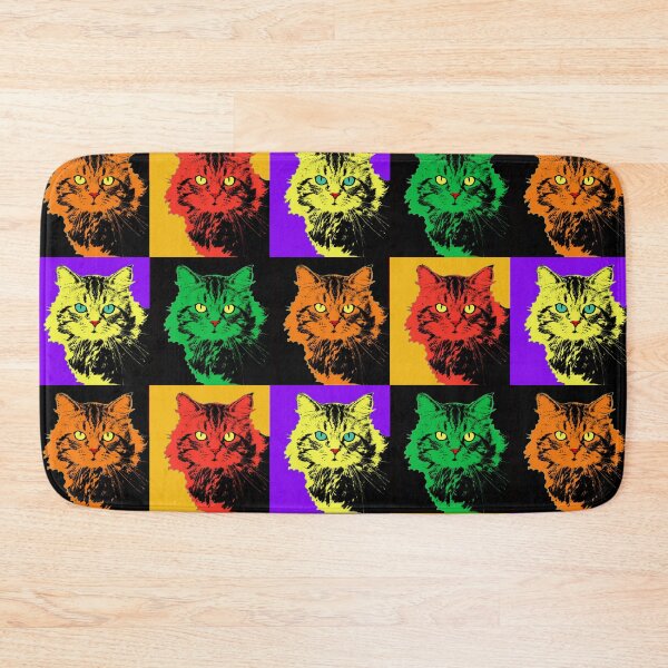 Item preview, CAT POP ART  ORANGE YELLOW RED GREEN designed and sold by NYWA-ART.