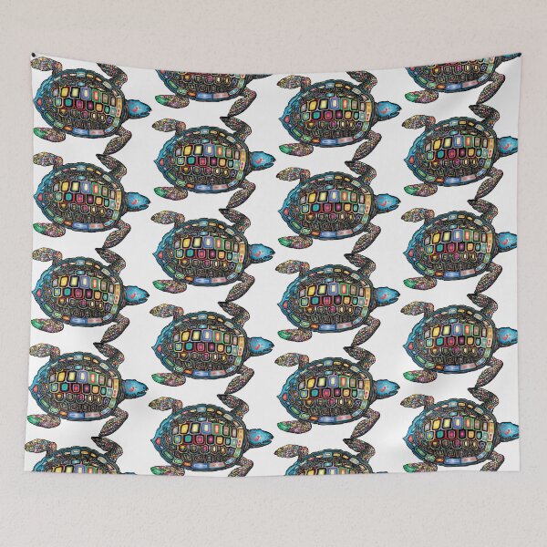Item preview, Colorful Art Sea Turtle  designed and sold by CrayzeeTeesUSA.