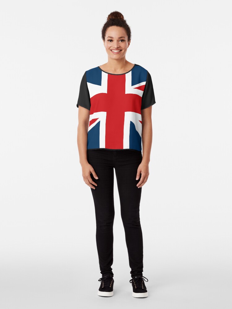 Alternate view of NDVH Union Jack Chiffon Top