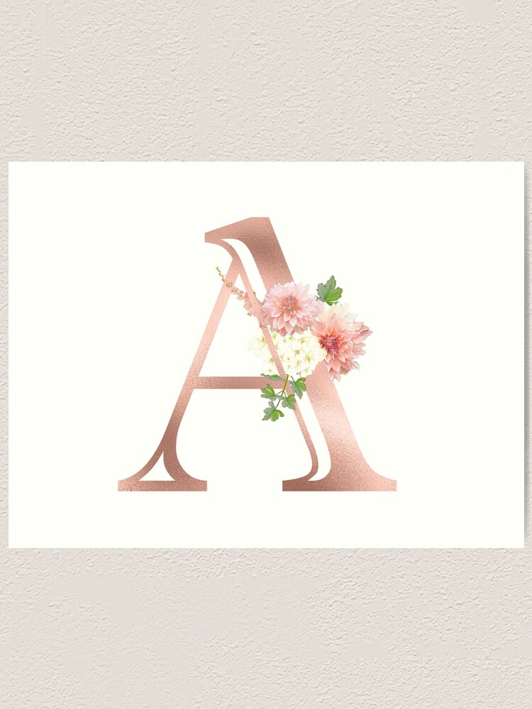 Letter A Rose Gold Flower Monogram | Lightweight Sweatshirt