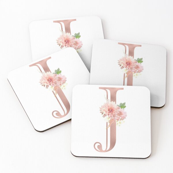 Item preview, Letter J Rose Gold Metallic Floral Monogram  designed and sold by ColorFlowArt.