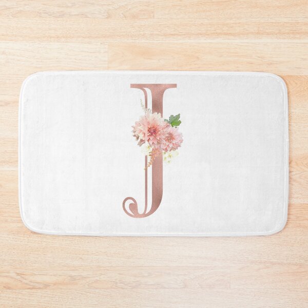 Item preview, Letter J Rose Gold Metallic Floral Monogram  designed and sold by ColorFlowArt.