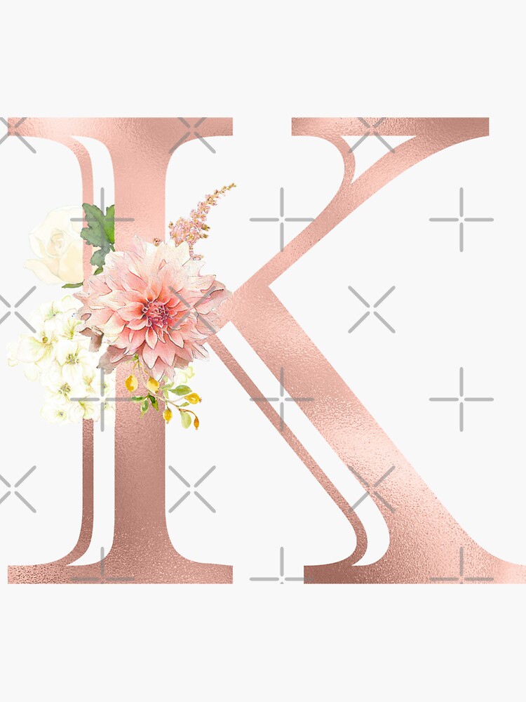 Gold Rose Flower Letter Luxury Logo Elegant Alphabet Monogram