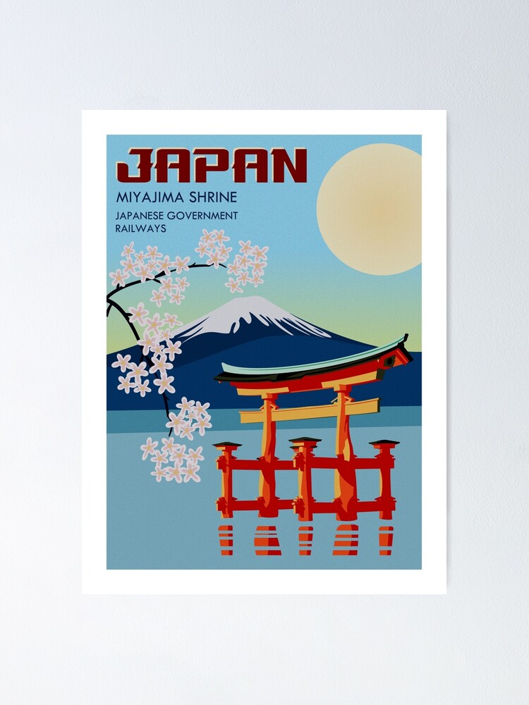 Poster for Sale avec l'œuvre « Affiche de voyage au Japon » de l'artiste  Sam Collins
