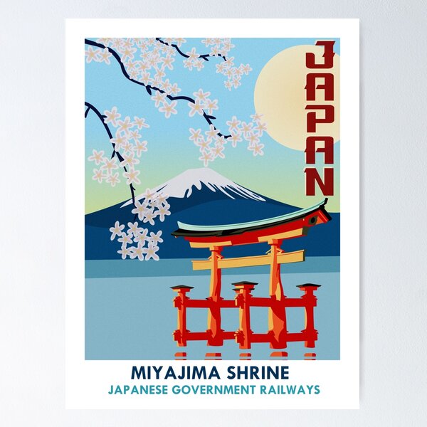 Item preview, Vintage Japan Travel Poster designed and sold by samwellcollins.