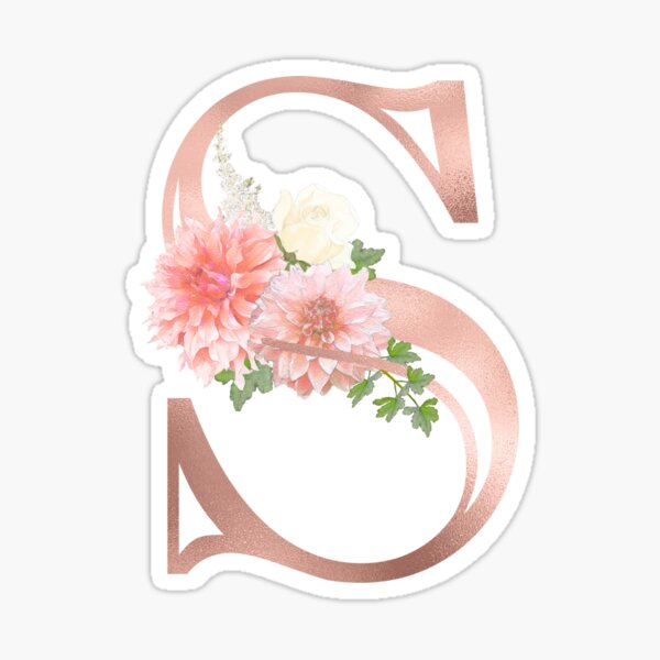 Modern Abstract Faux Rose Gold Monogram Logo Classic Round Sticker