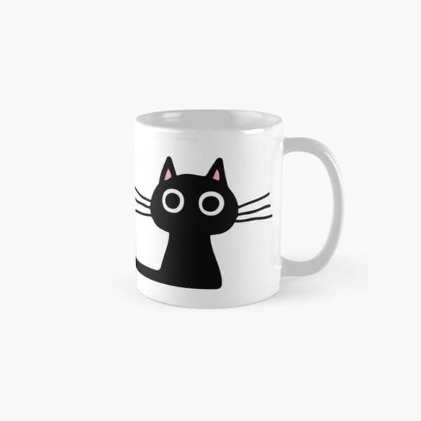Cutie Kitty Cat Wide Eyed Black Kitten Classic Mug
