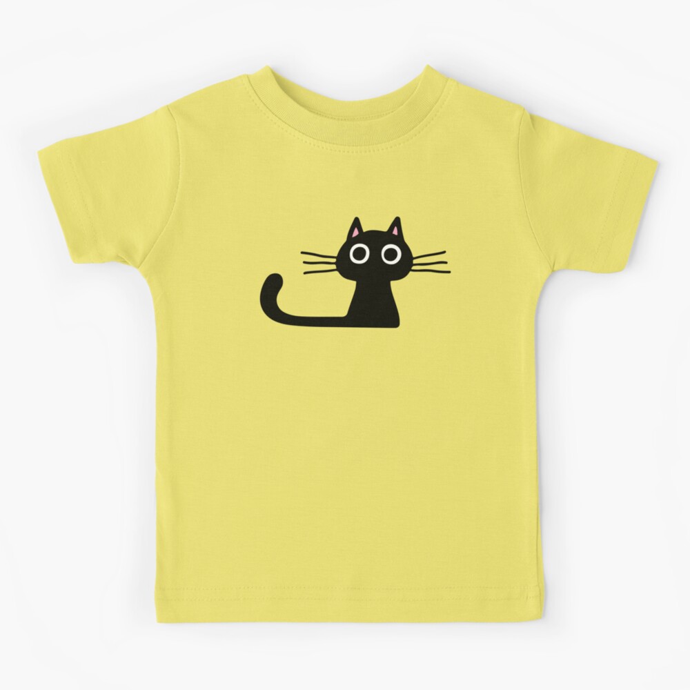 Cutie Kitty Cat Wide Eyed Black Kitten Kids T-Shirt