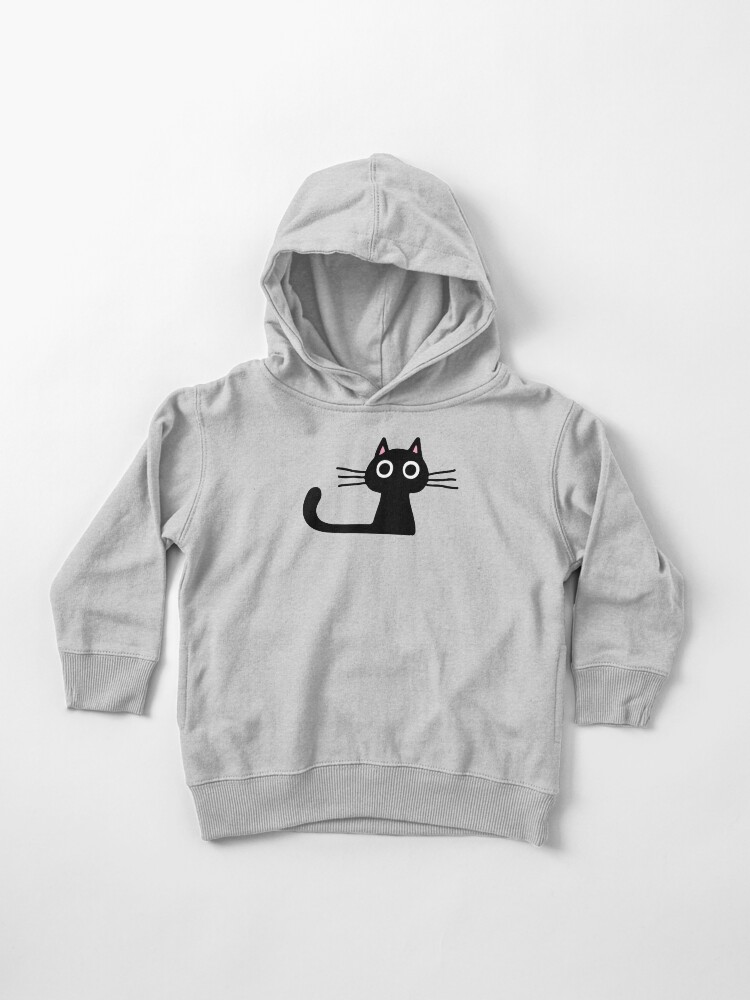 Cutie Kitty Cat Wide Eyed Black Kitten Toddler Pullover Hoodie