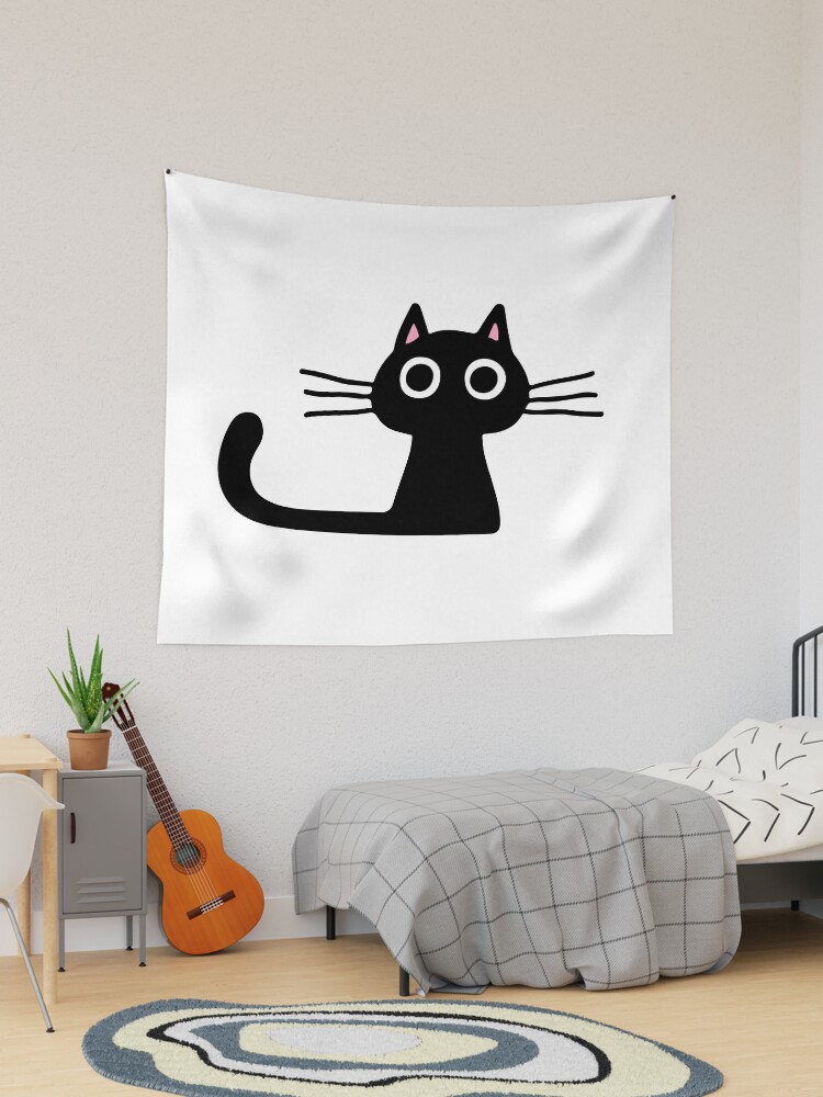 Cutie Kitty Cat Wide Eyed Black Kitten | Tapestry