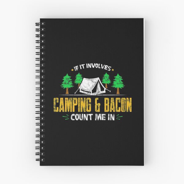 Item preview, Camping And Bacon Count Me In - Funny Camping Graphic print designed and sold by woodsgoodsco.